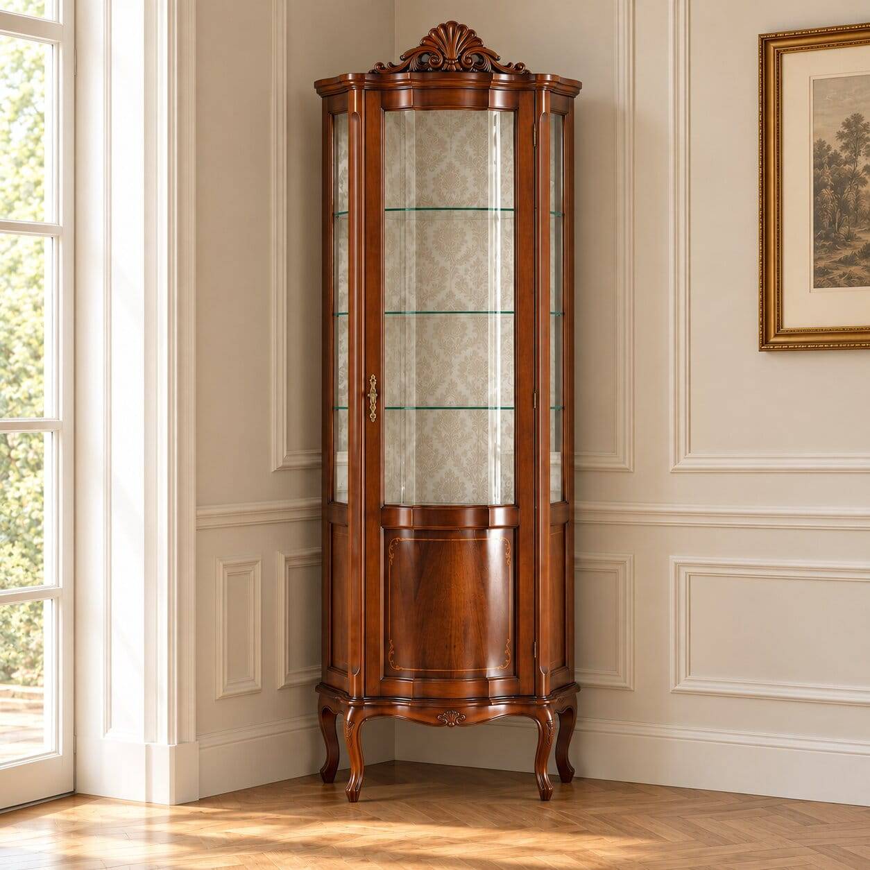 Hochwertige Vitrine im Barock Stil Dentro 214cm hoch