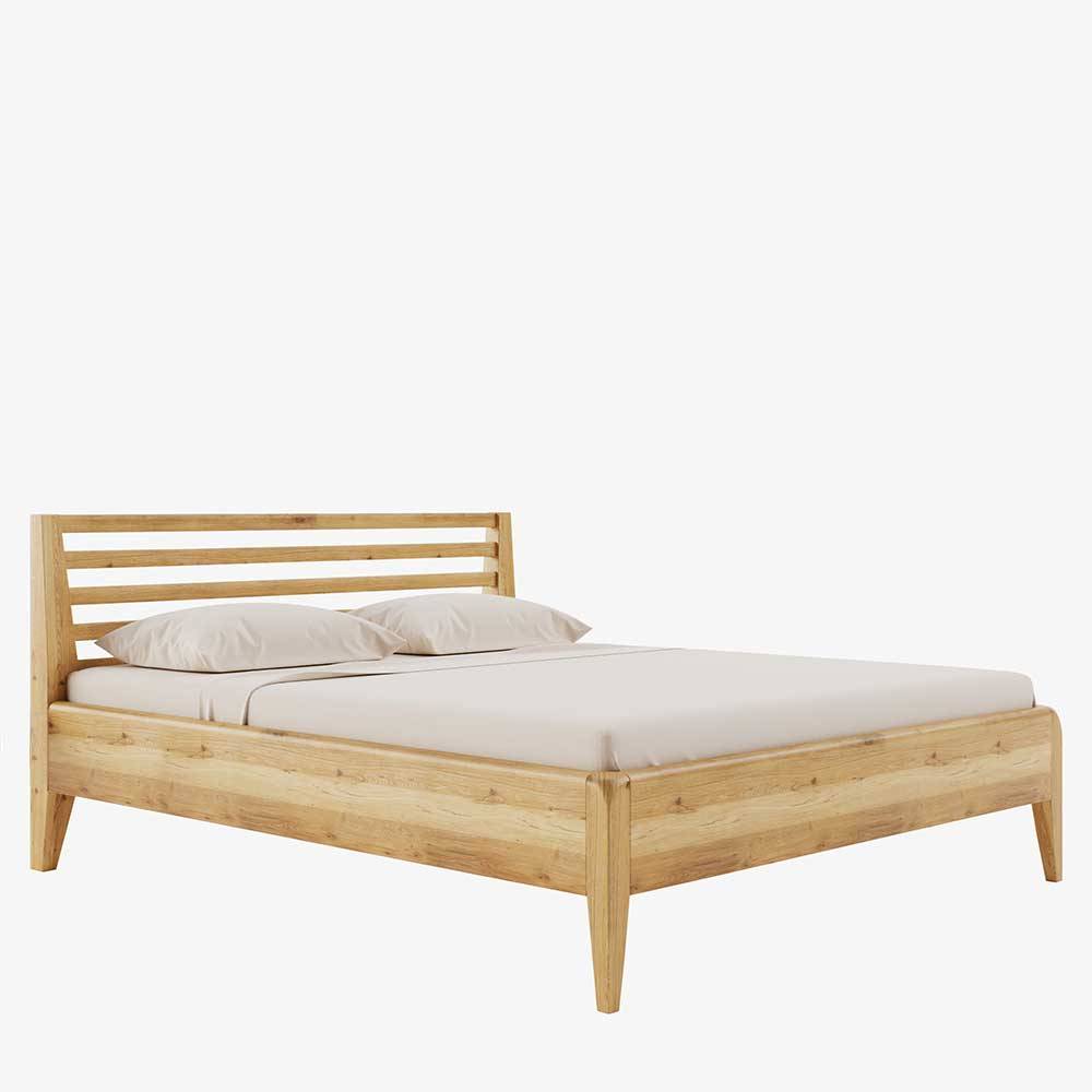 Bett mit Sprossenkopfteil aus Wildeiche Massivholz - Azzura