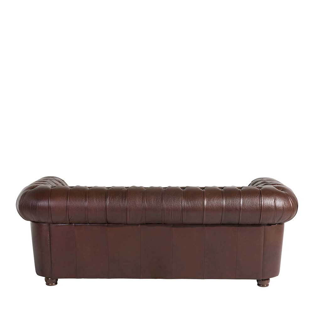 Antikleder Sofa in Braun - Chesterfield Style - Cementa