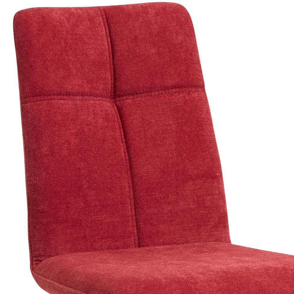 Esszimmerstühle in Rot Flockstoff - Annipurk (2er Set)