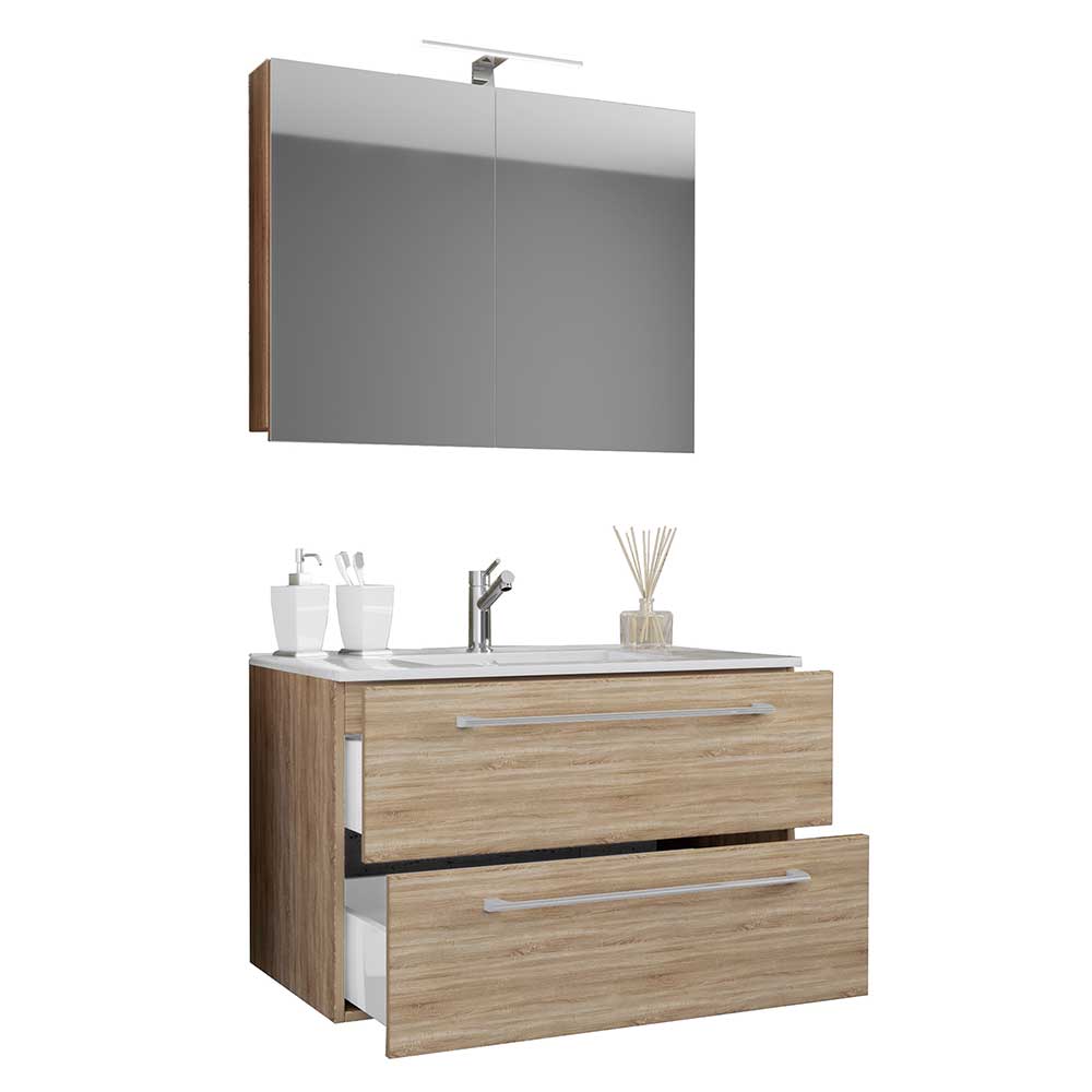 Badezimmer Waschplatz Set mit LED - Caleena (zweiteilig)