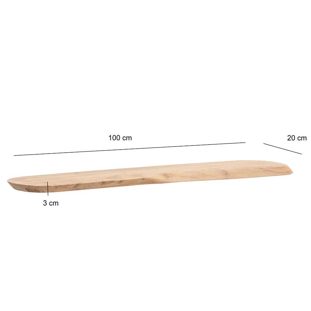 Skandi Wandregal aus Holz mit Maßen 100 cm Länge, 20 cm Breite und 3 cm Dicke – Brusceda