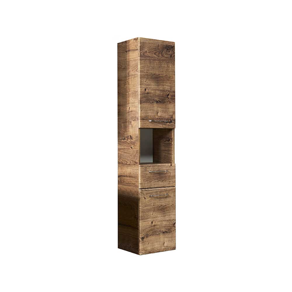 Hängender Bad-Hochschrank mit Metallgriffen - Miss X