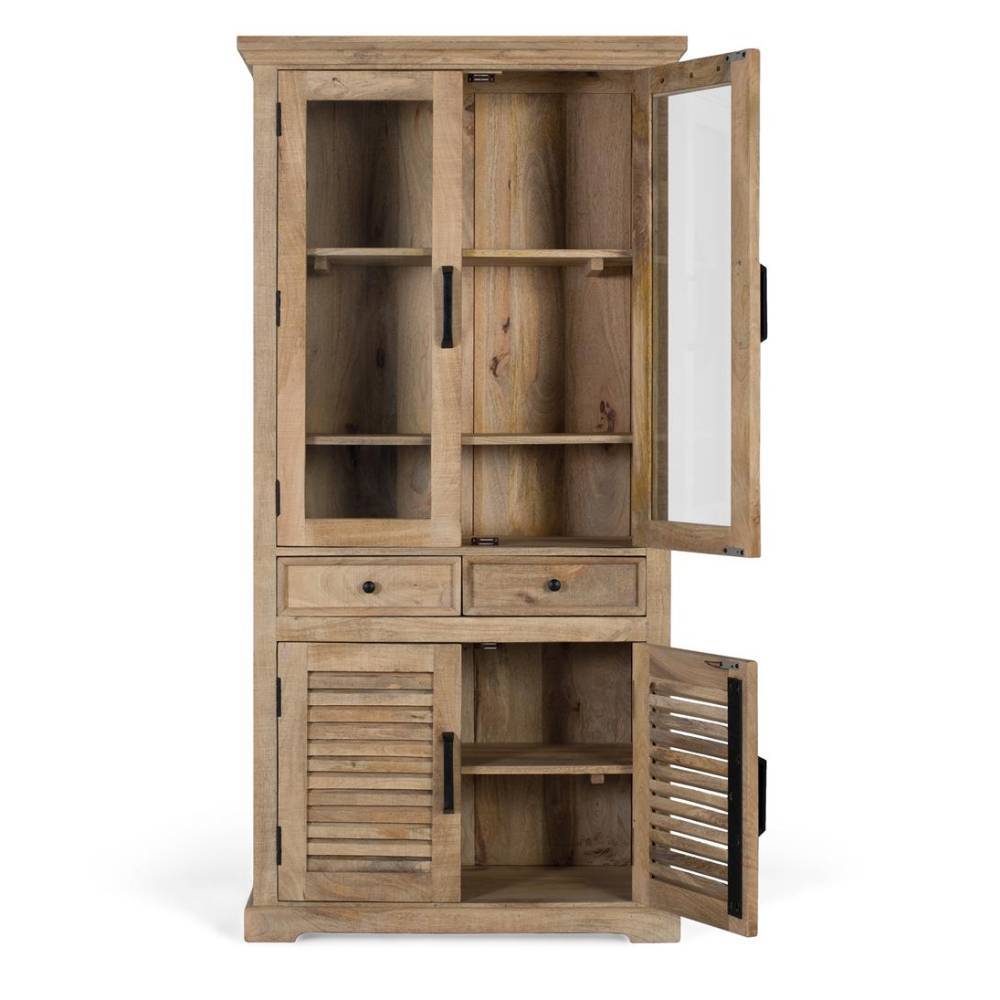 Küchen Vitrinenschrank aus Mangobaum Massivholz - Ajama