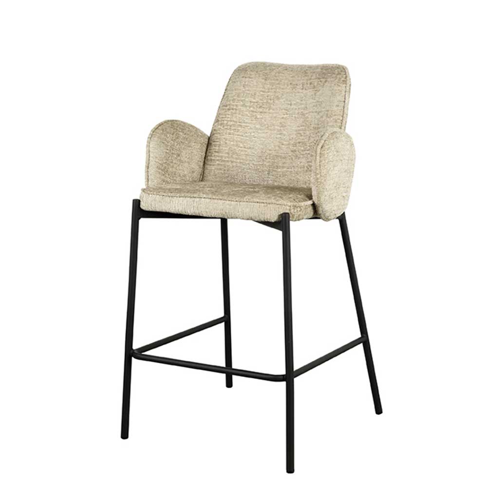 Struktursamt Barstuhl in Beige - Crossing (2er Set)