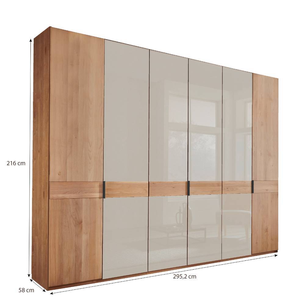 Teilmassiver Kleiderschrank in Erle Natur - Angelina