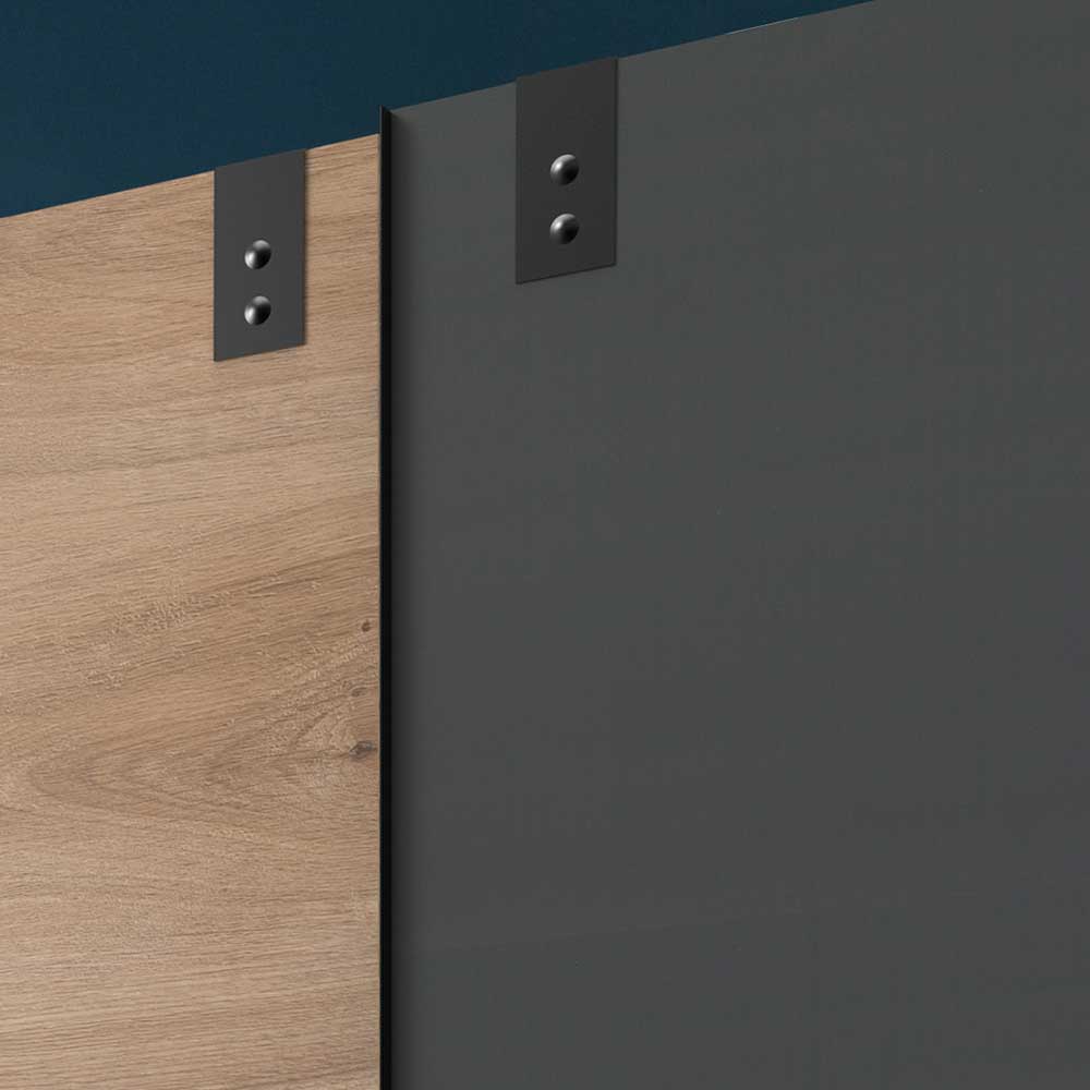 Industrial Schiebetürenschrank zweifarbig - Janeiro