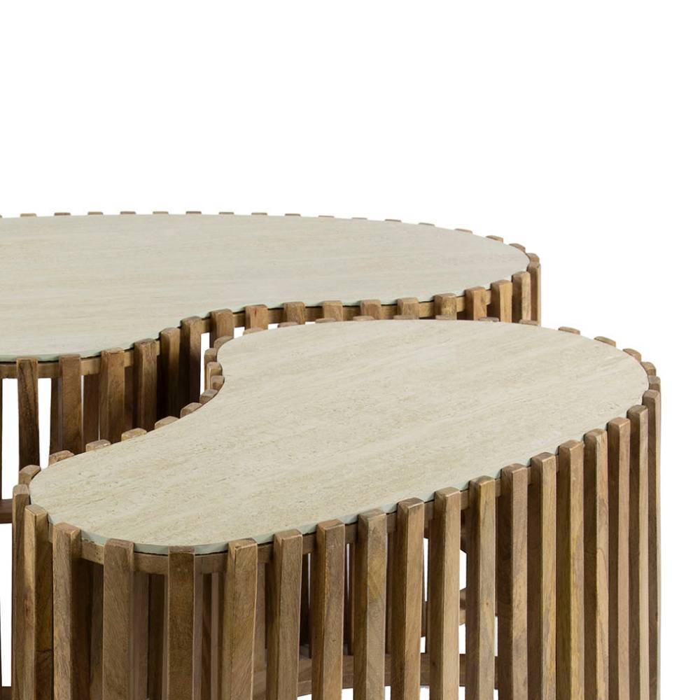 Couchtisch Trio in Mangoholz Sand - Cervasius (dreiteilig)