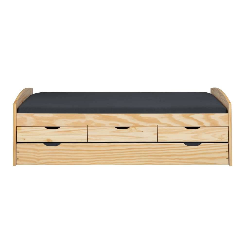 90x200 Bett mit Ausziehbett & Schubladen - Alejandro