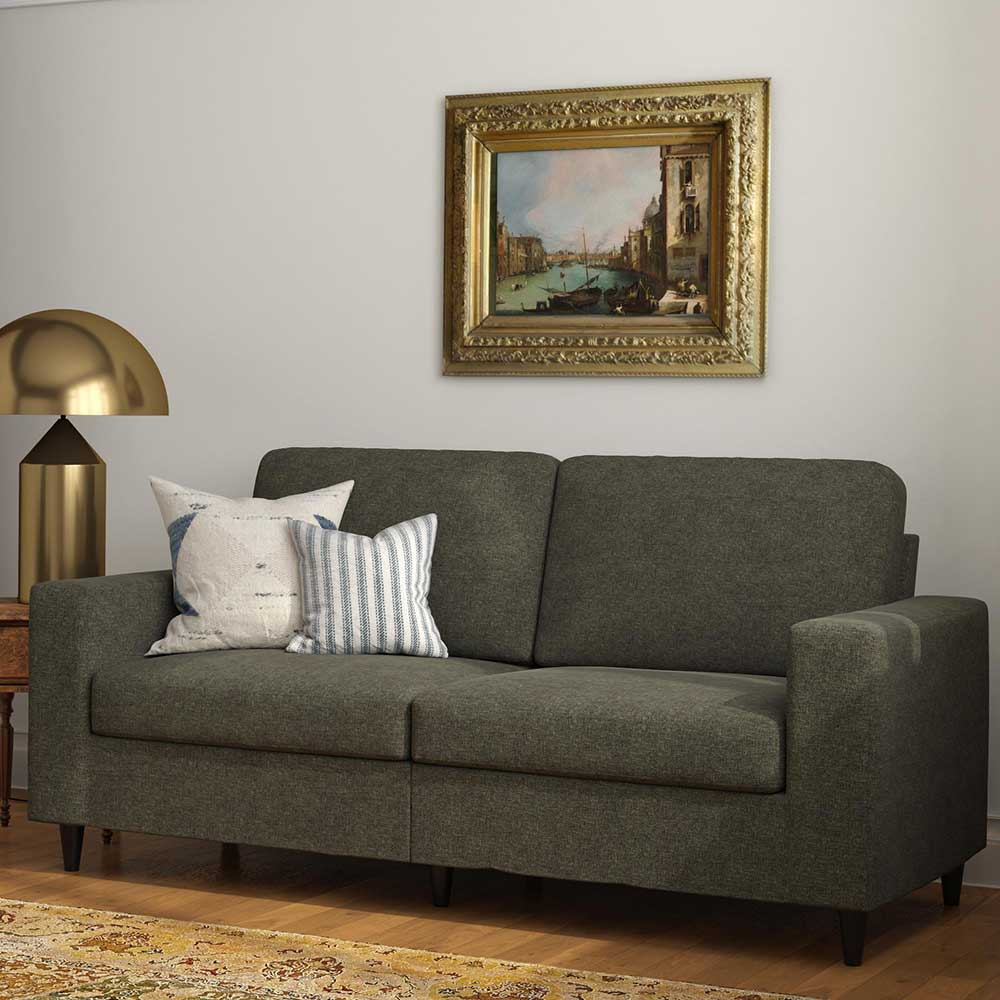 Wohnzimmer Sofa in Grau Stoffbezug - Alicia