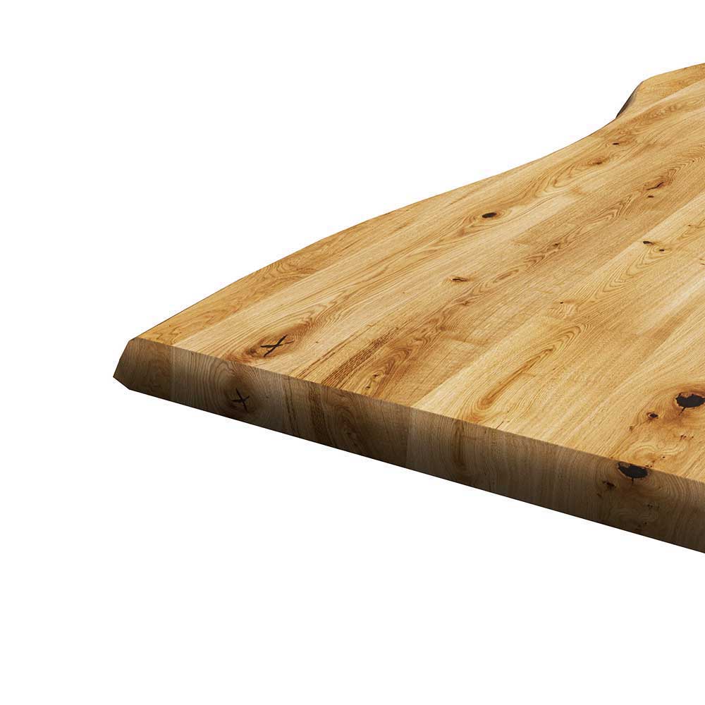 Tisch mit Naturkante Eichenholz Platte - Basilius