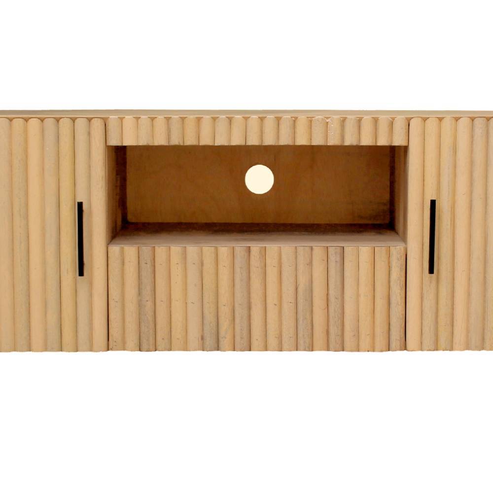 Mangoholz TV Lowboard in Lamellenoptik - Dorian