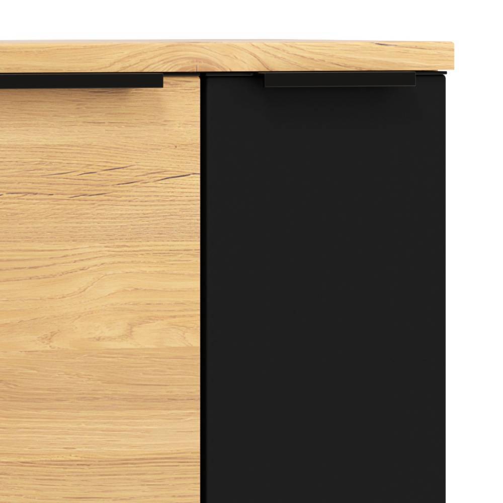 Badezimmer Midischrank in Mattschwarz - Ireen