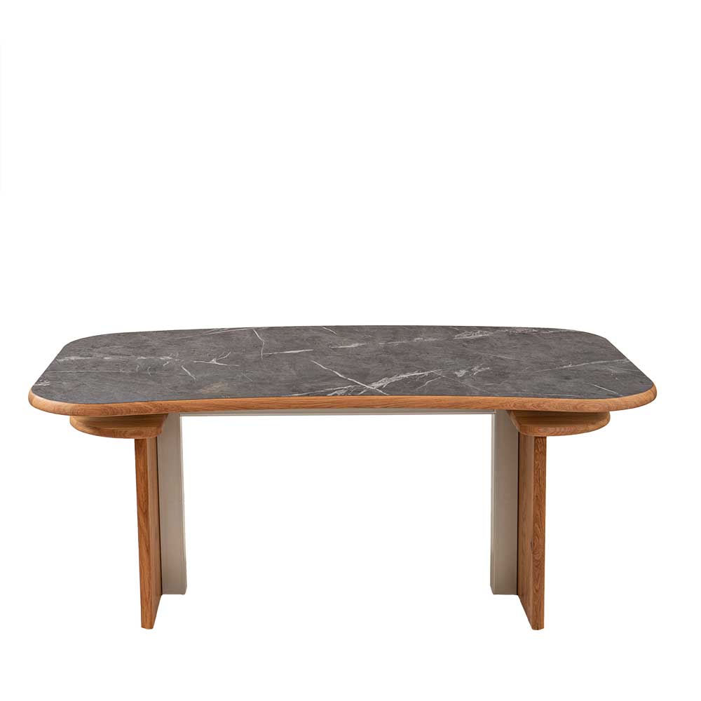 120x70 Tisch in Marmoroptik & Wildeiche - Santobal