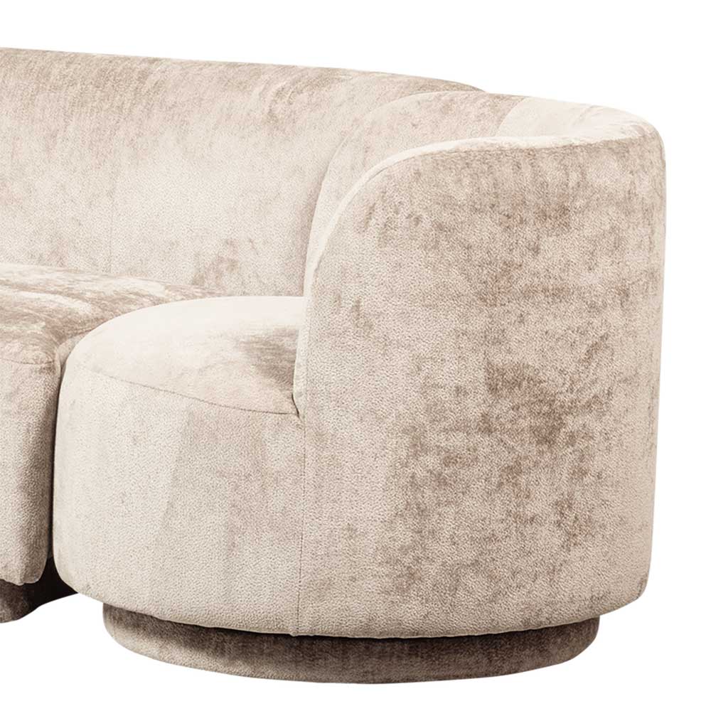 Modul Couch Sessel Hocker in Beige - Paryra (dreiteilig)