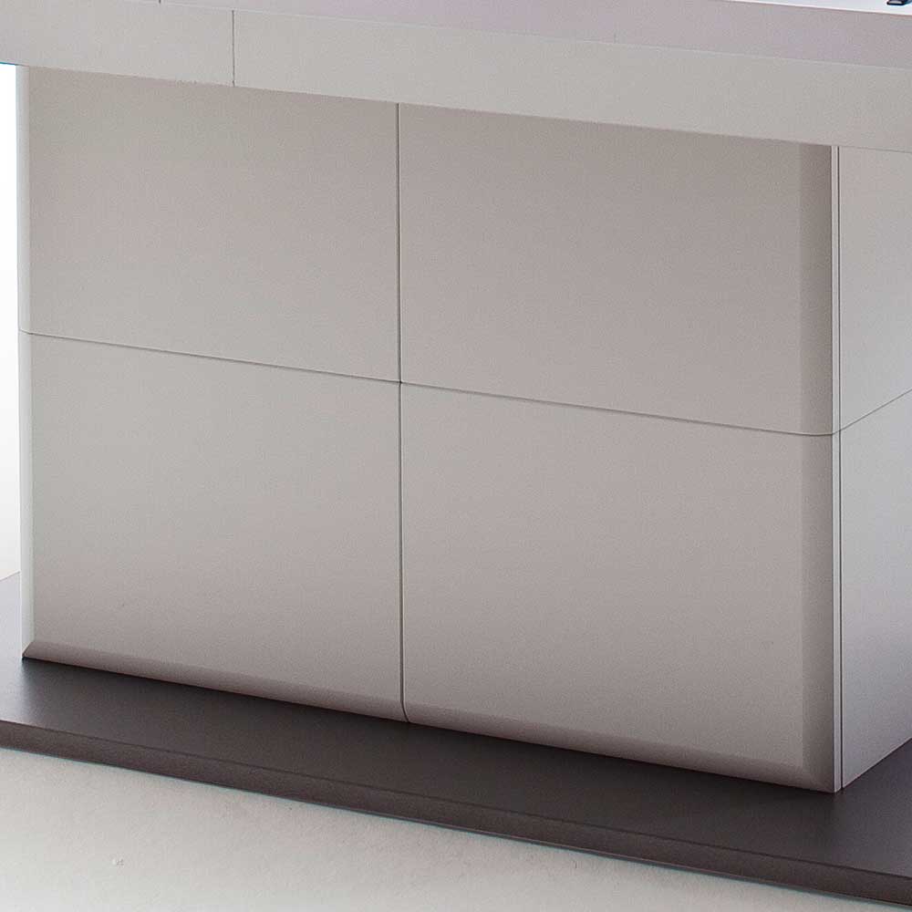 Verlängerbarer Säulentisch in Weiß & Grau - Hazime