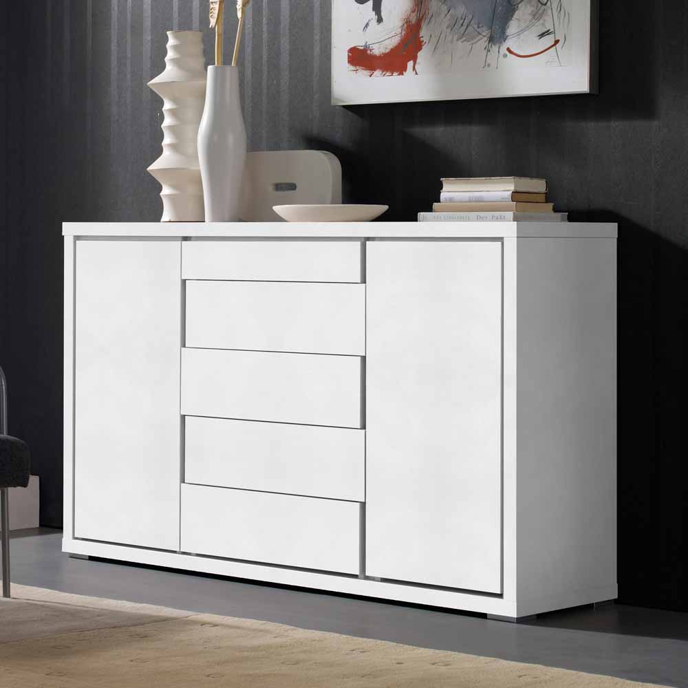Griffloses Sideboard Alexandro in Weiß