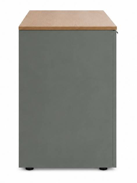 TV Lowboard in Graugrün und Wildeiche Natur - Halimi