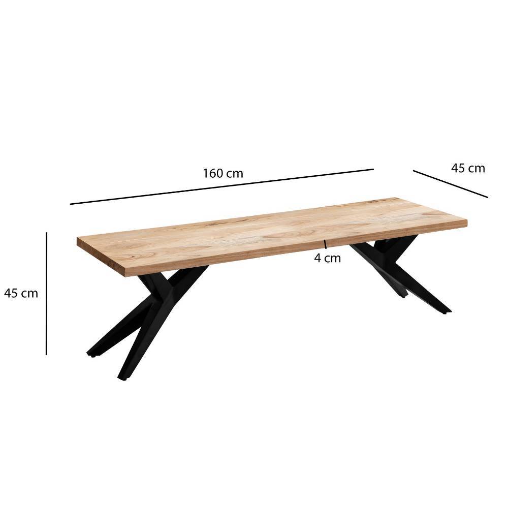 Design-Esstischbank aus Akazie Massivholz - Krispan