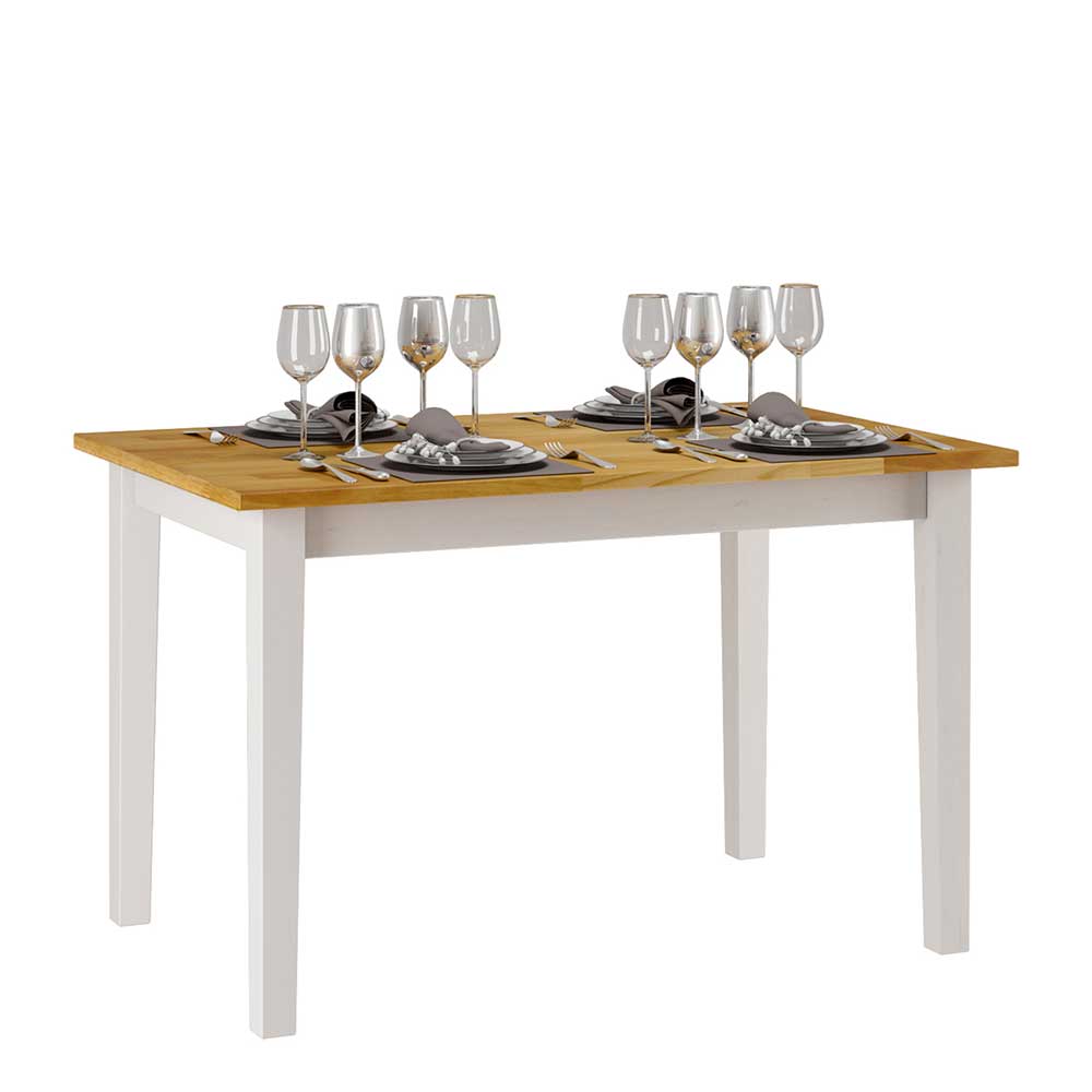 120x75 Esszimmer Tisch aus Echtholz Kiefer - Roswa