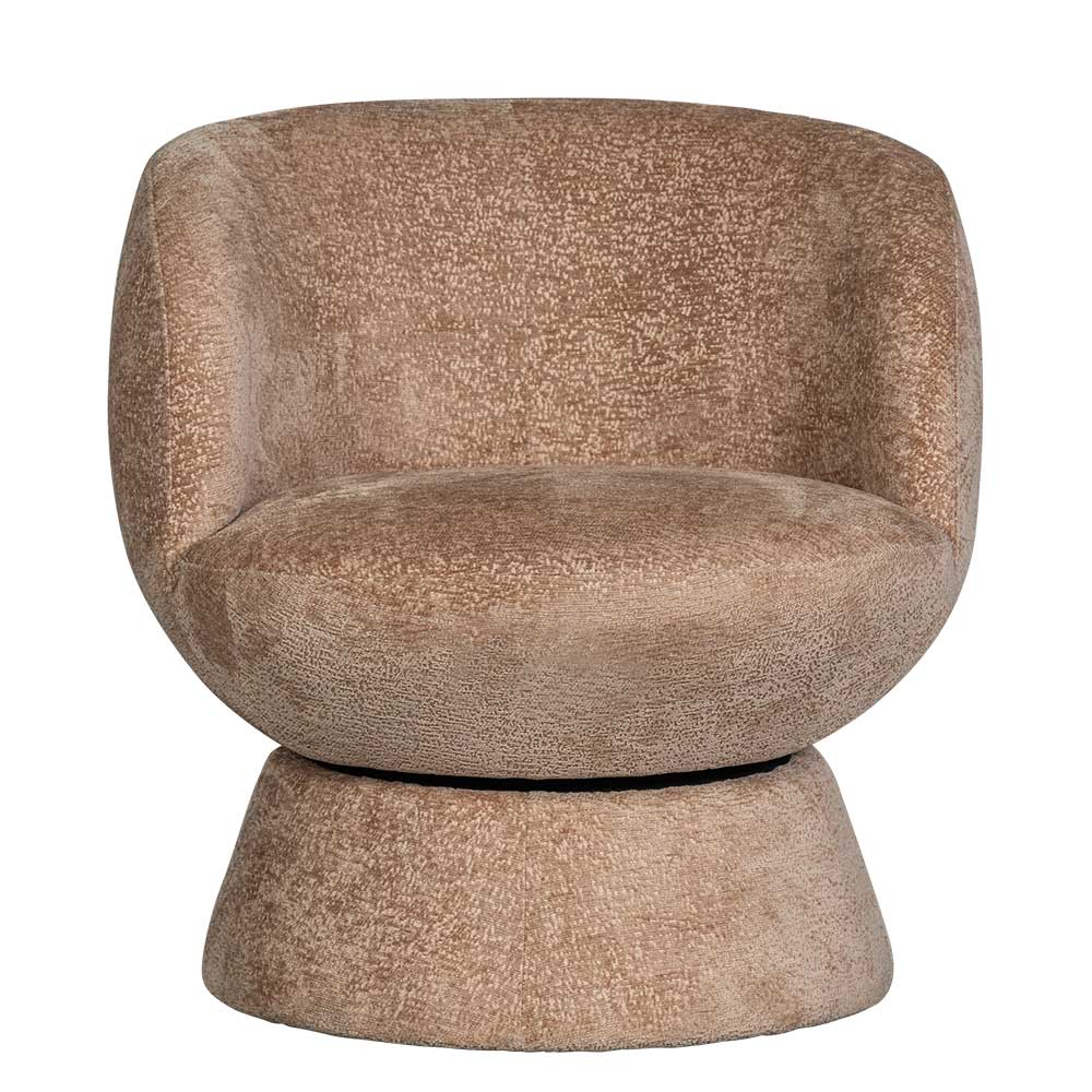 Drehbarer Sessel mit Chenille Bezug in Beige - Lescalier