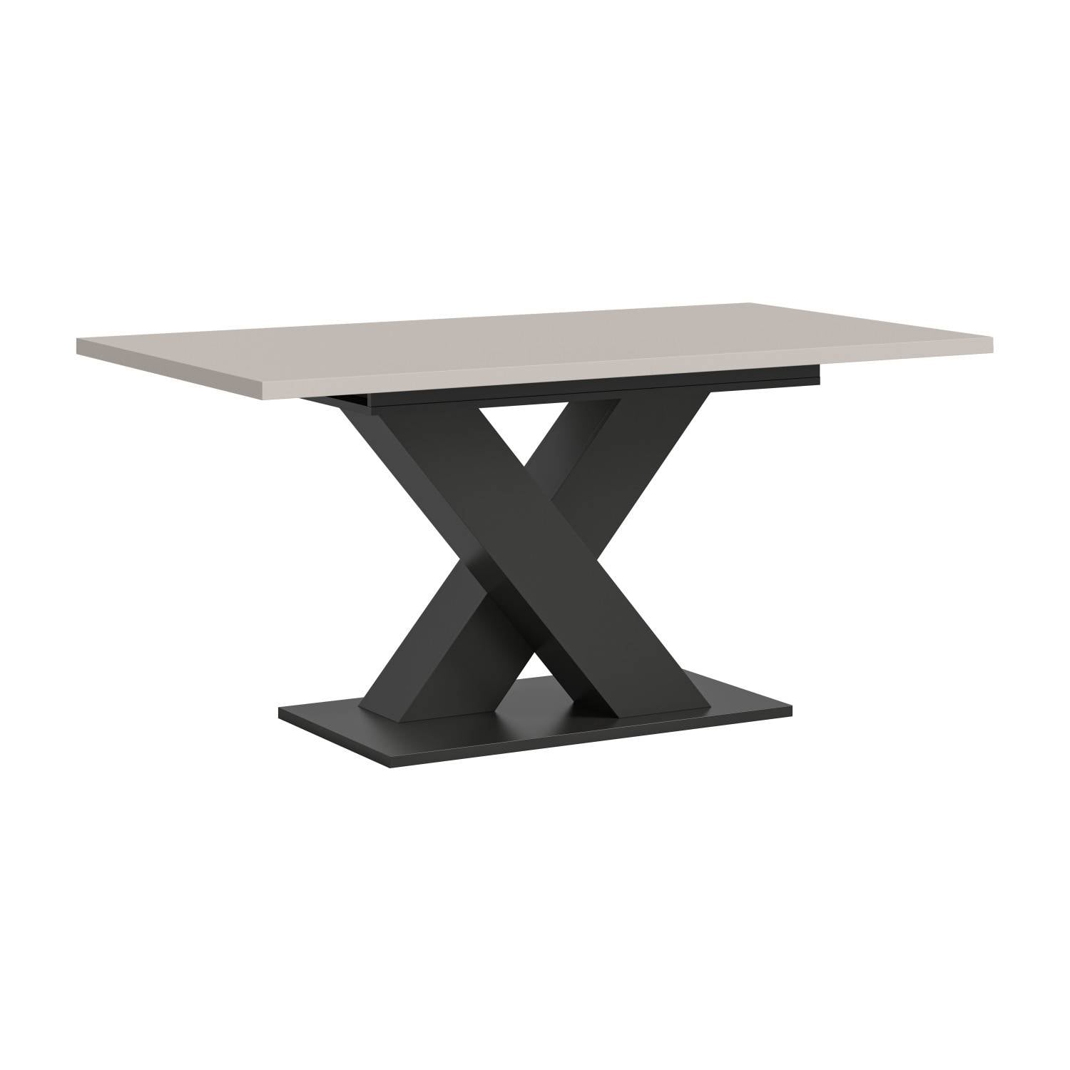 Rechteckiger Designtisch in Kaschmir Nachbildung mit modernem X-Gestell für Esszimmer – Nexter