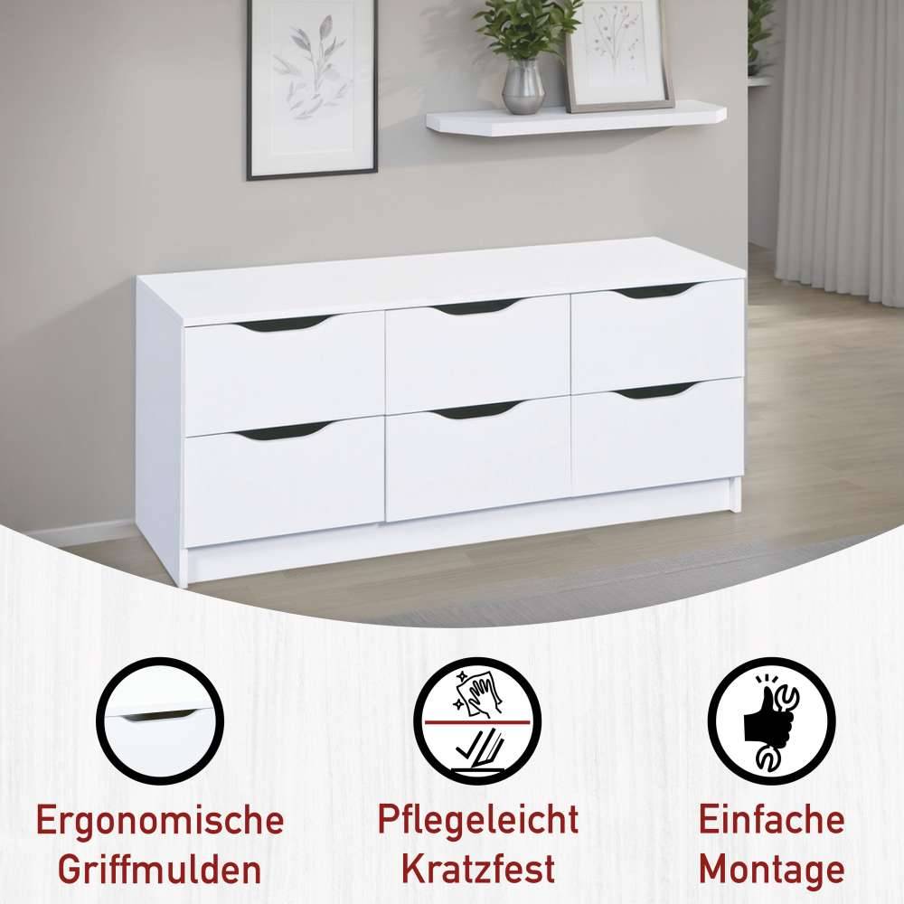 Niedrige Kommode Danjala in Weiß