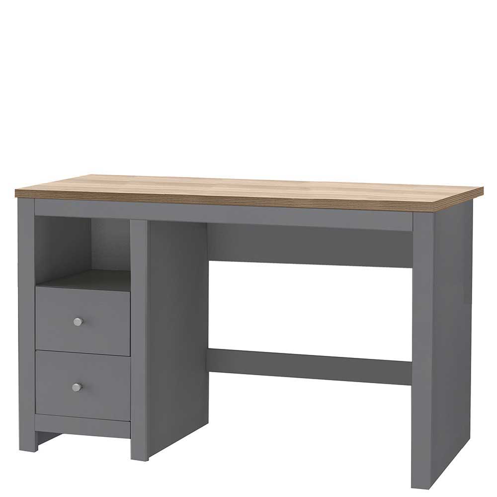 Scandi Chic Schreibtisch in Grau mit Eiche - Donia