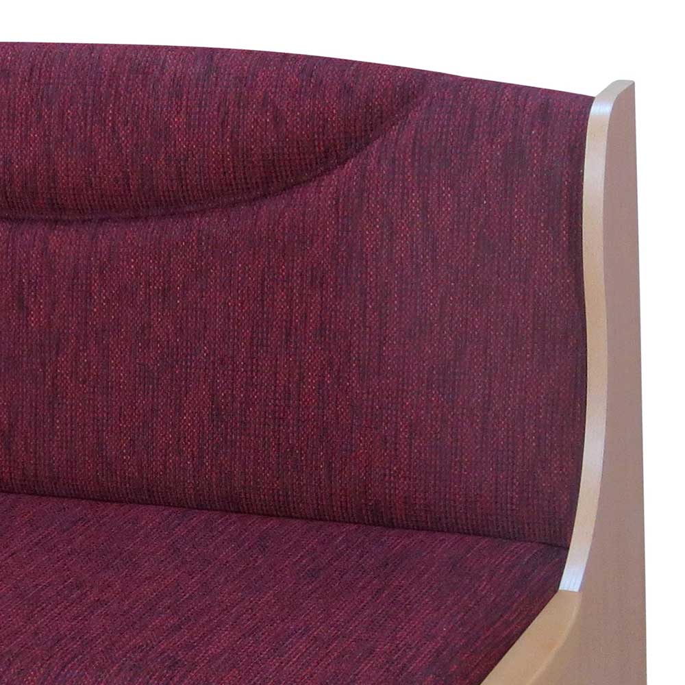 Dunkelrote Sitzbank mit Truhe Owana 120cm breit