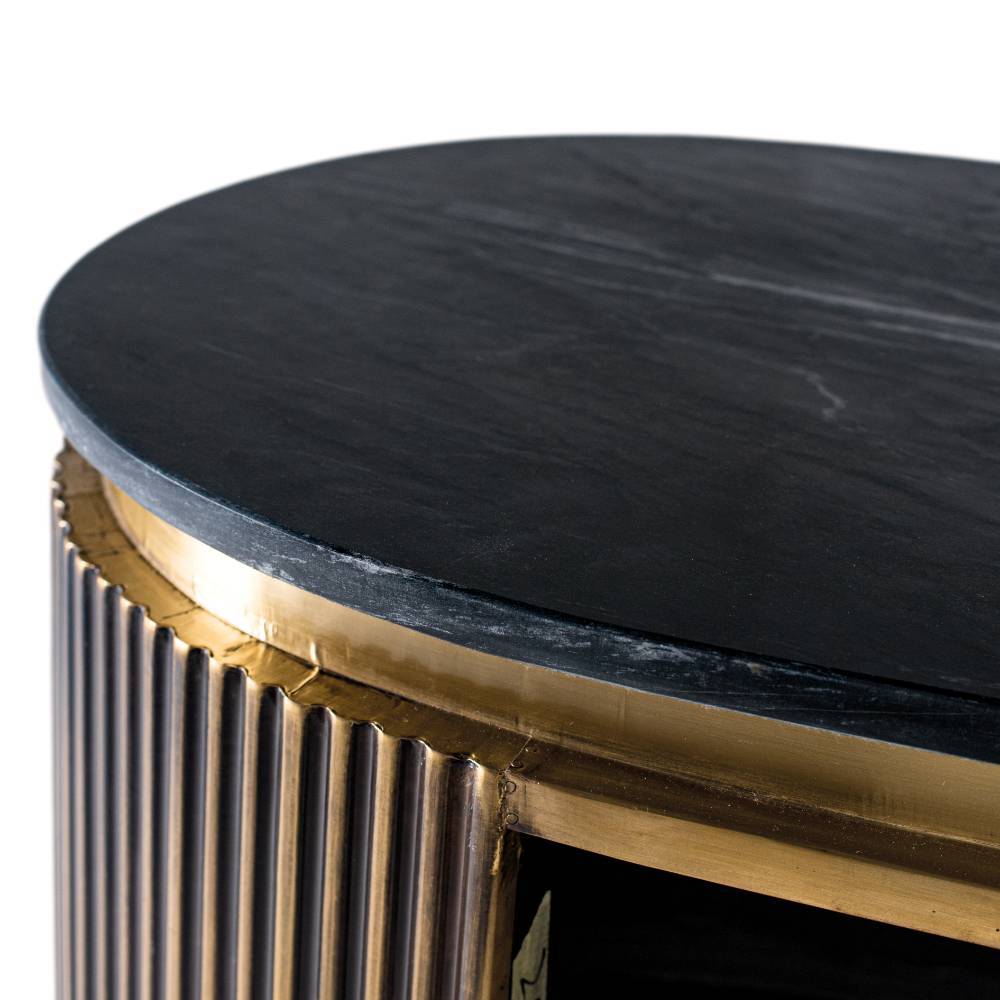 Hausbar Theke in Schwarz und Gold - Vitus