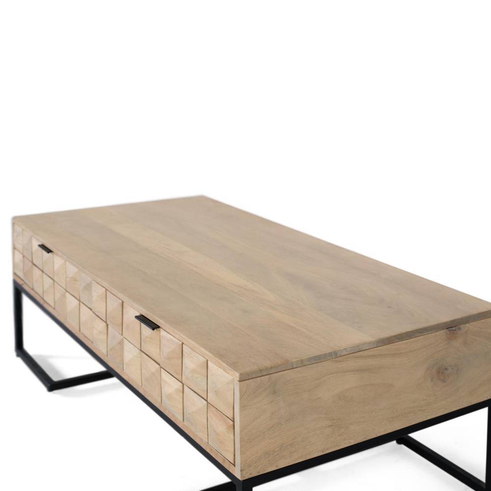 Design-Wohnzimmertisch aus Mangobaum Massivholz - Entury