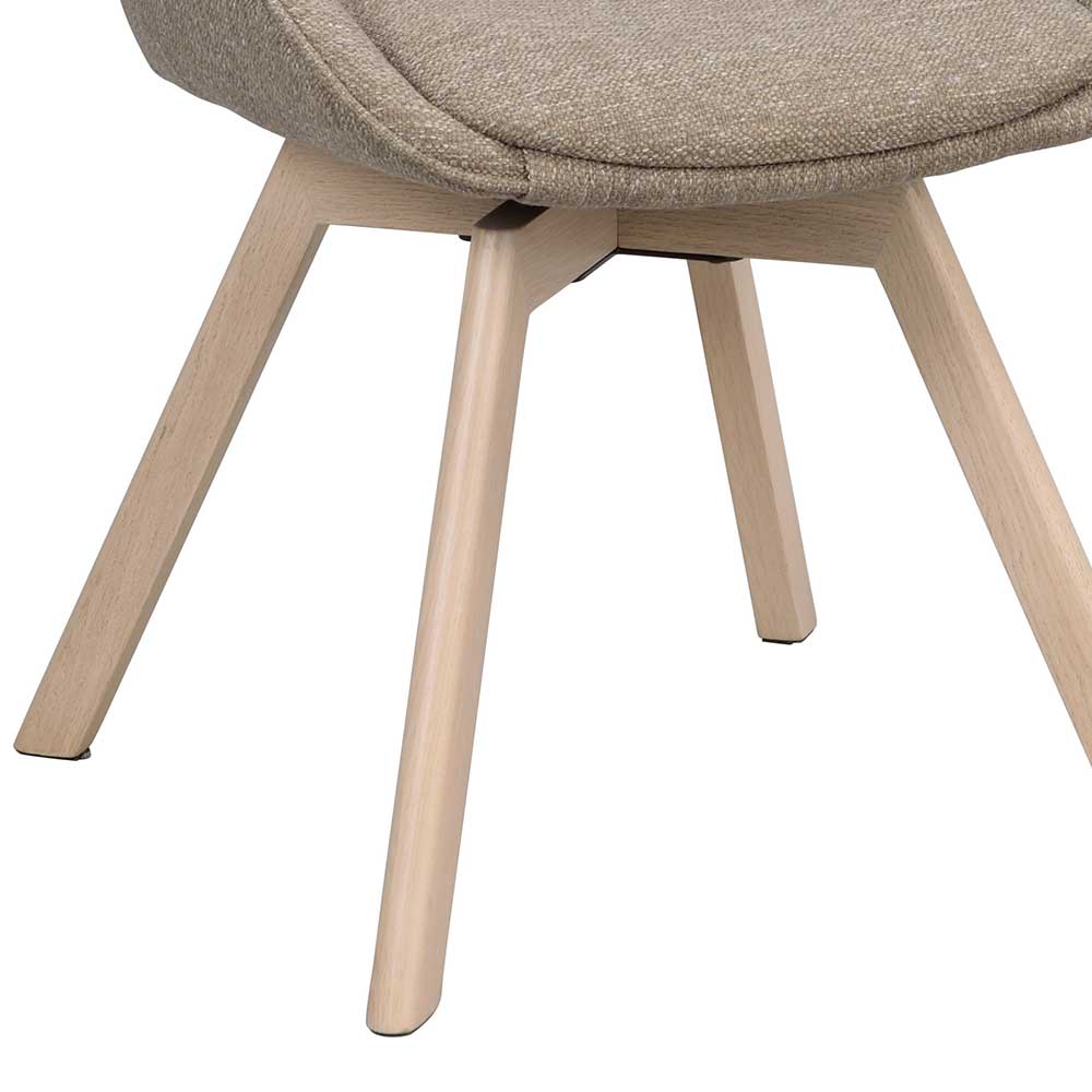 Esszimmer Drehstühle in Beigegrau Stoff - Giliana (2er Set)
