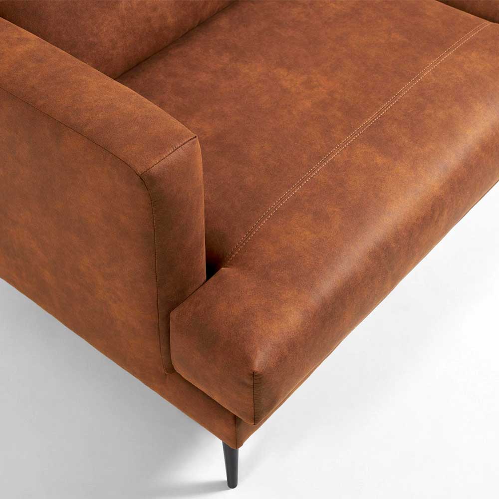 Microfaser Sofa in Cognac Braun - Monterry