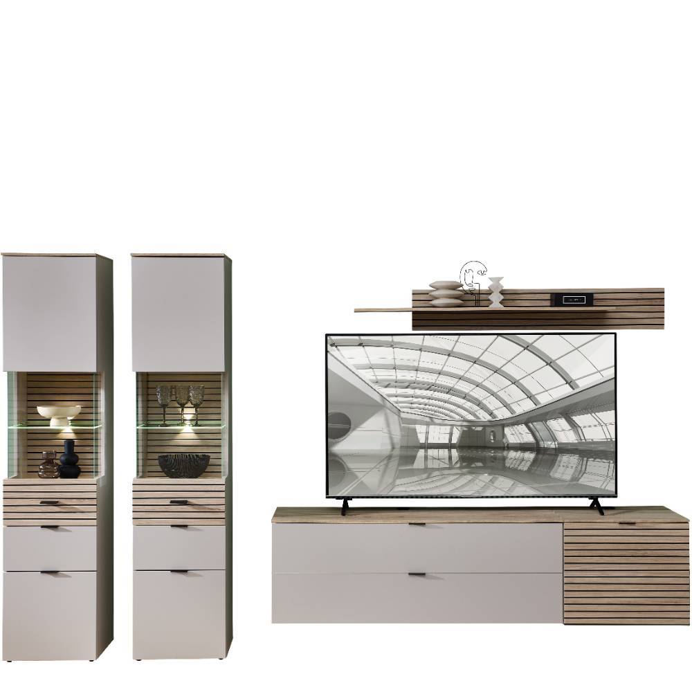 Wohnzimmer-Anbauwandmöbel Set - Rovigo (fünfteilig)