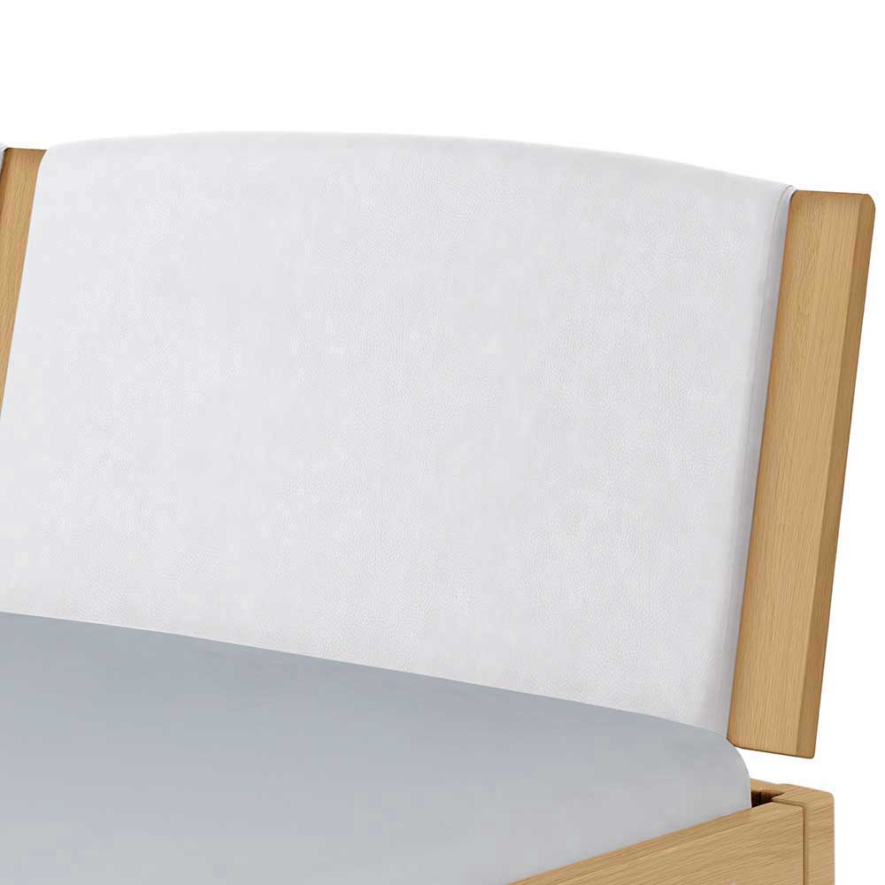 140x200 Bett in Eiche Hell und Weiß - Rubiho