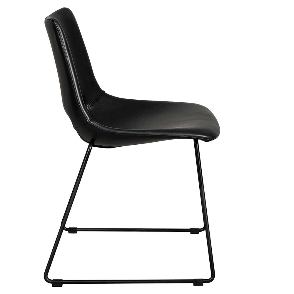 Schwarze Esstisch Stühle mit Bügelgestell - Birt (2er Set)