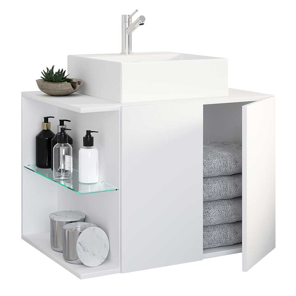 Weißer Badezimmer Waschplatz Set - Ziovarica (zweiteilig)