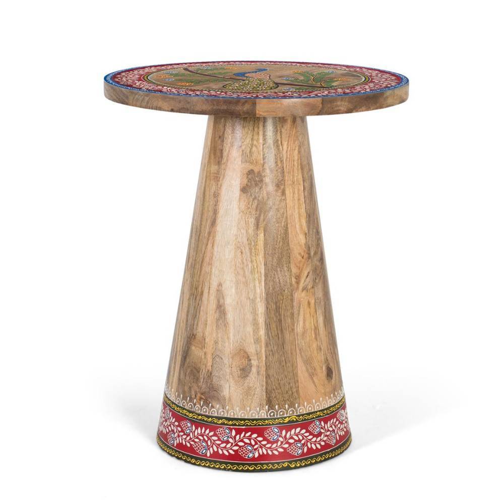 Design-Beistelltisch in Mangoholz Natur - Caspard