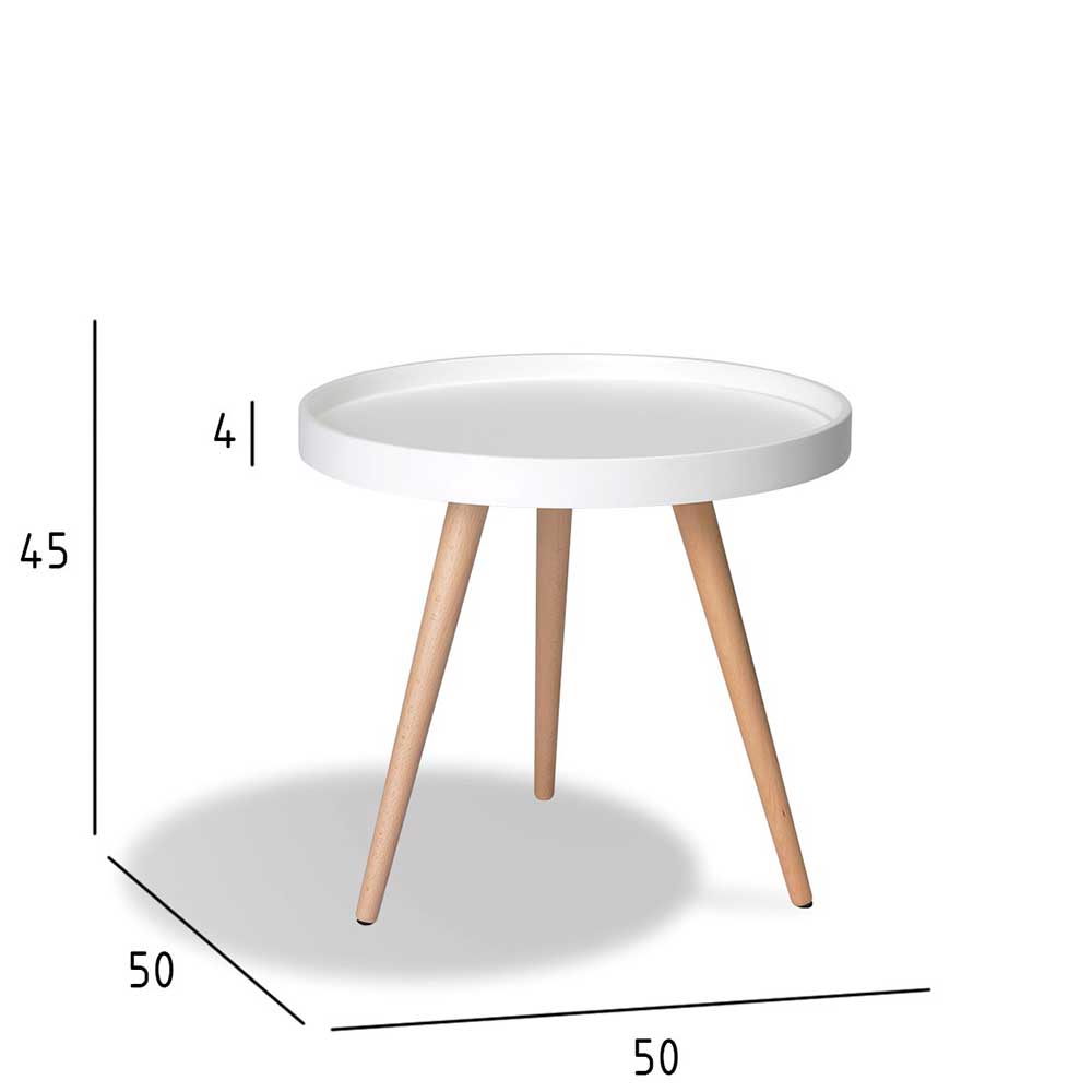 Skandi Design Beistelltisch runde Form 50cm - Bay