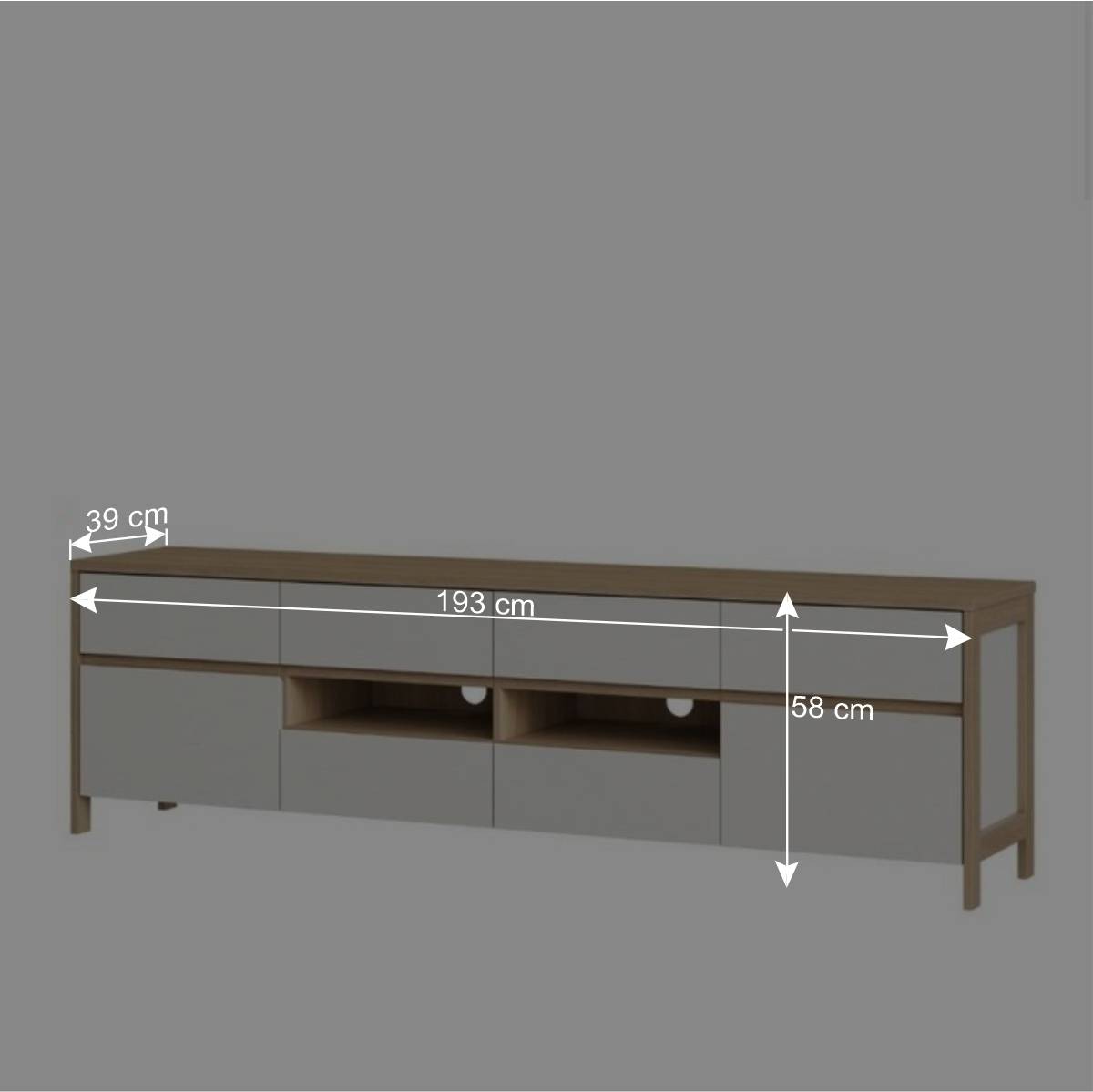 Highboard und TV-Board und Wandboard Set - Ovidio (dreiteilig)