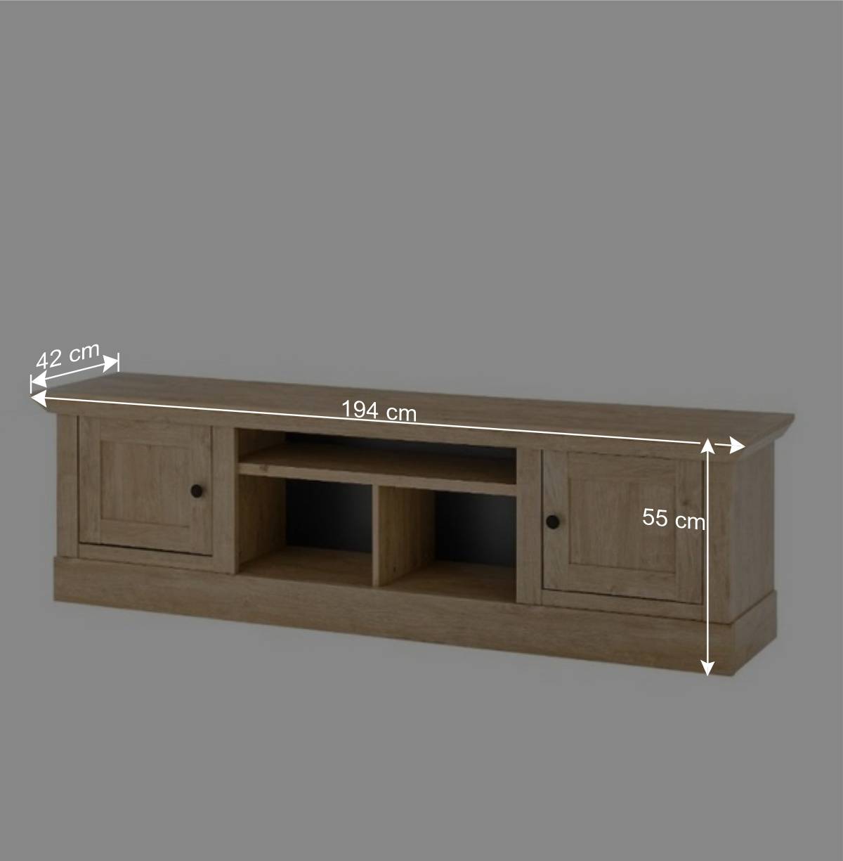 Landhaus-TV-Lowboard in Eiche Gold - Hengas