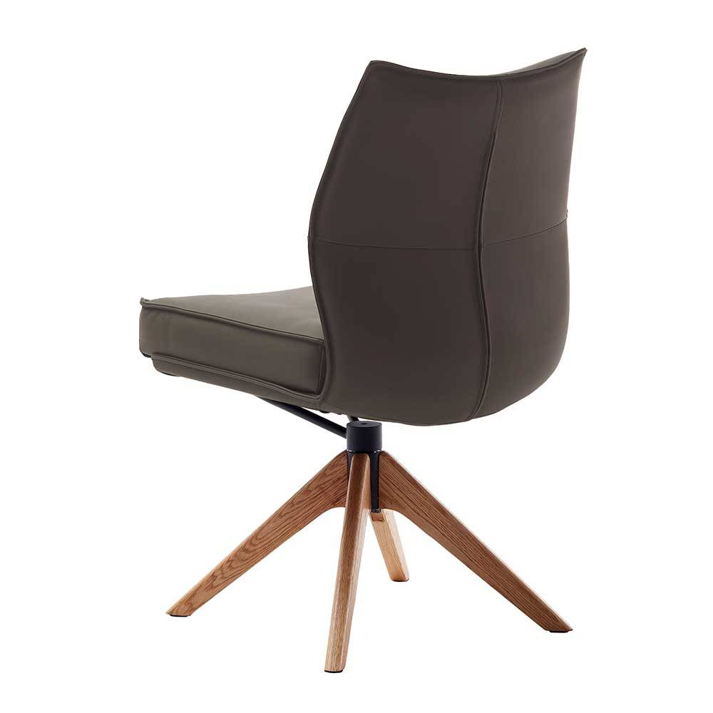 Esszimmerstuhl in Dunkelbraun Leder - Blacki (2er Set)