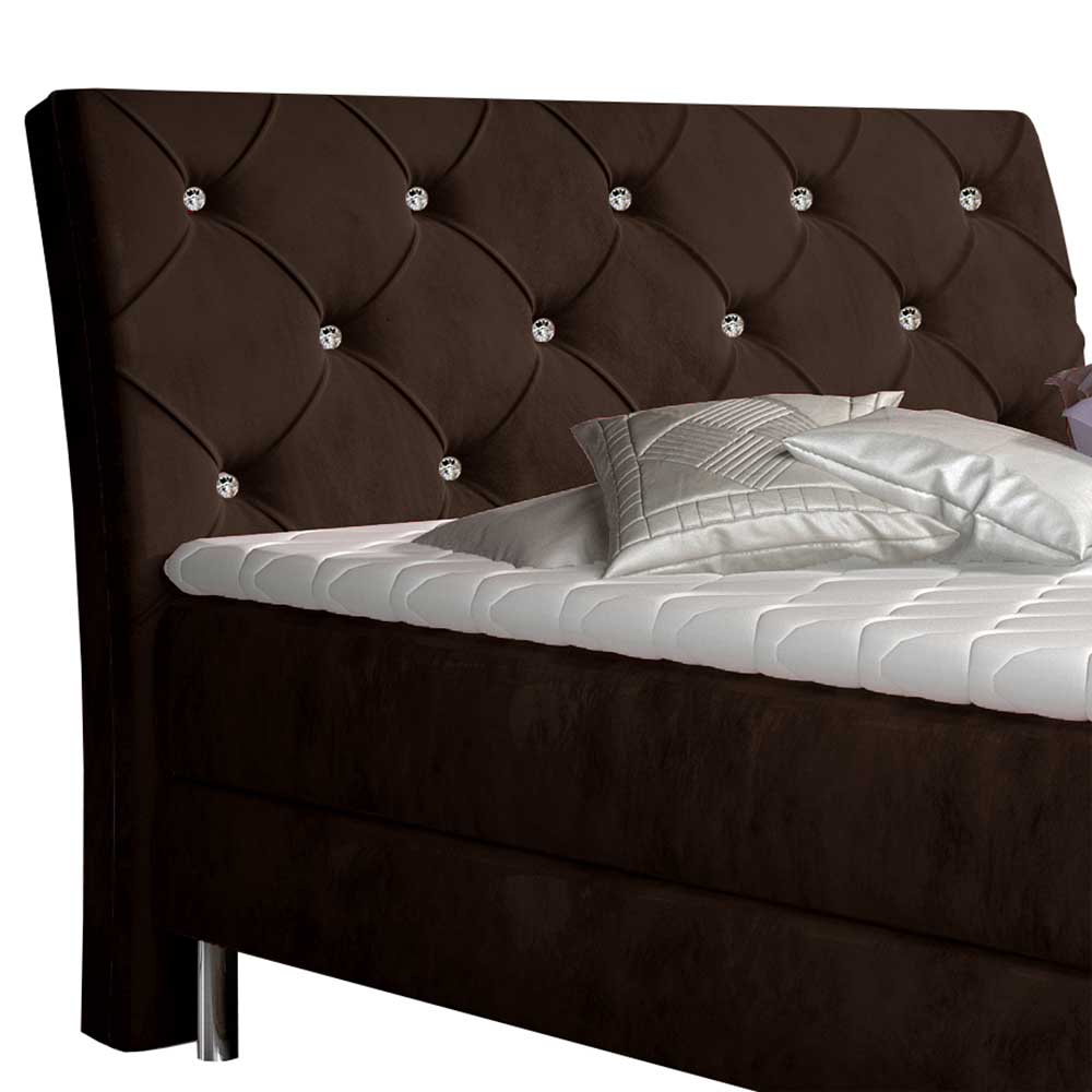 Boxbett in Dunkelbraun Velours - Glamour