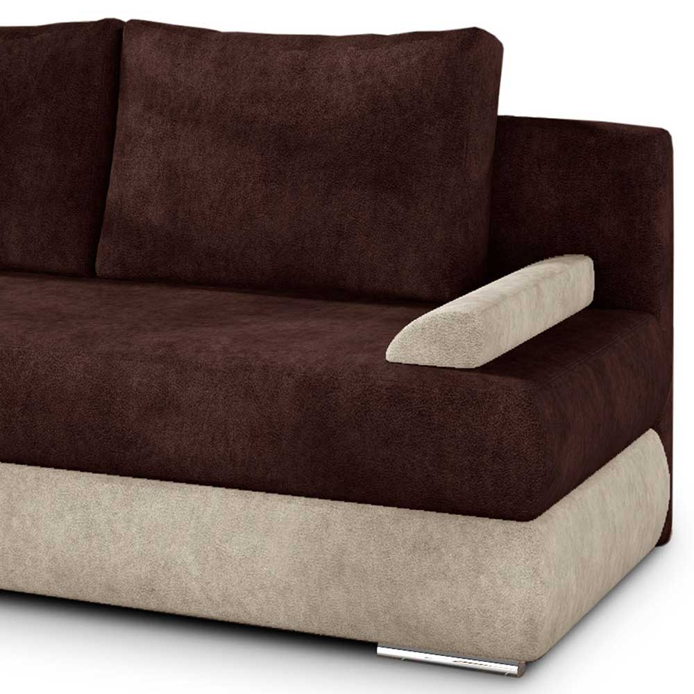 Schlafcouch in Dunkelbraun und Creme - Beaven