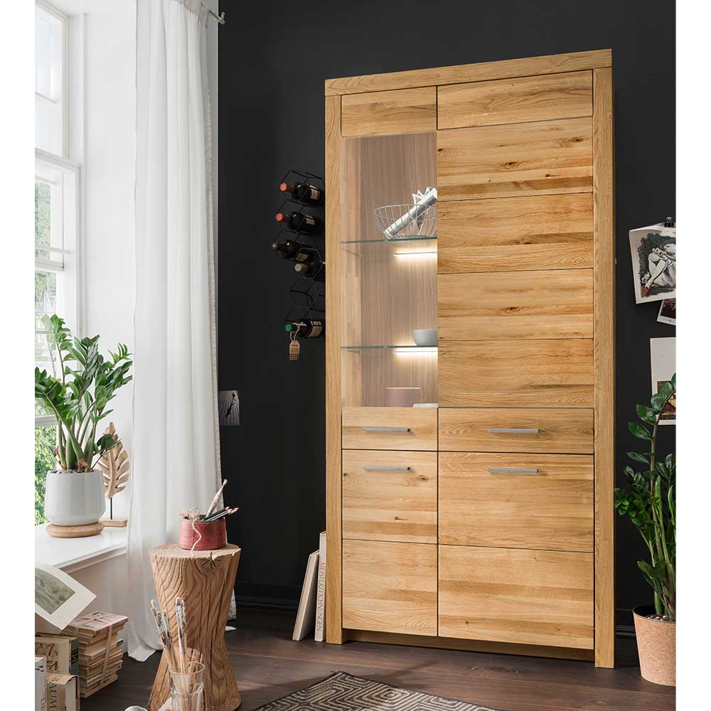102x204x40 cm Wohnzimmer Holzschrank aus Wildeiche - Loitons