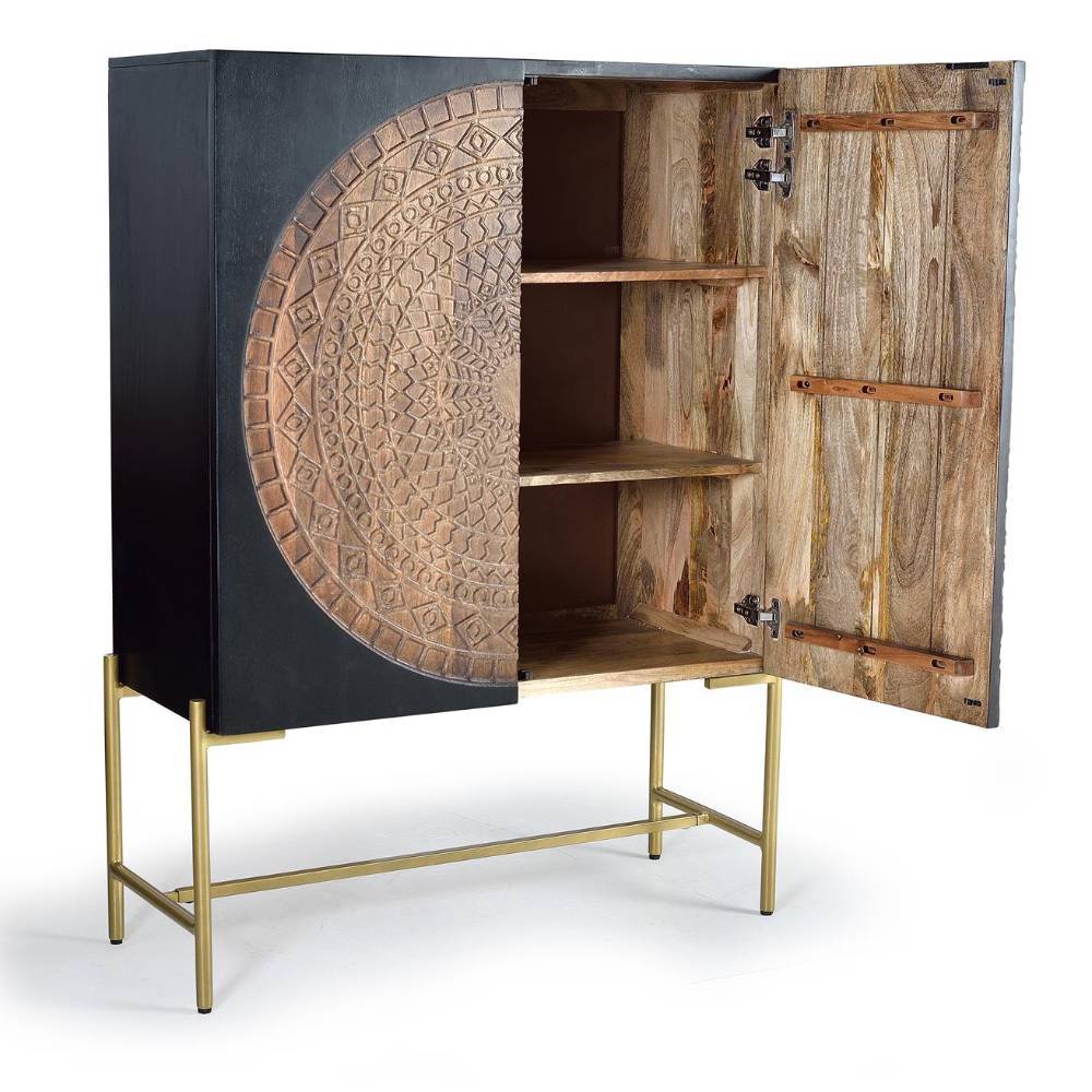 Highboard in Dunkelbraun und Braun - Madiera