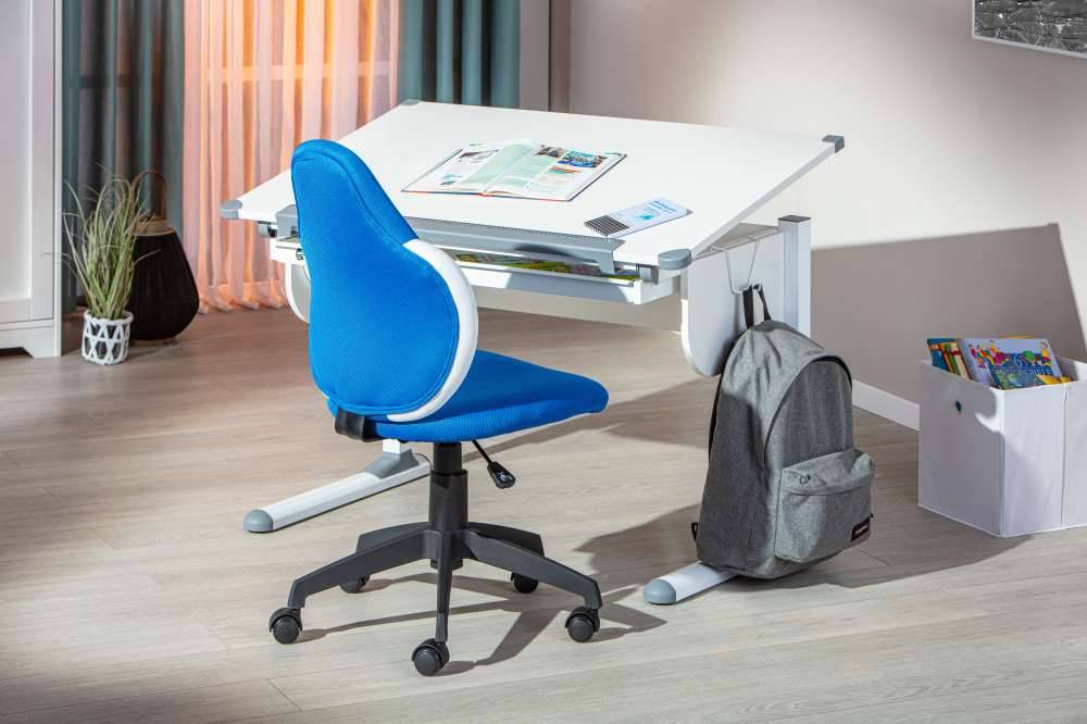 Kinder Drehstuhl in Blau & Weiß - Oljetta