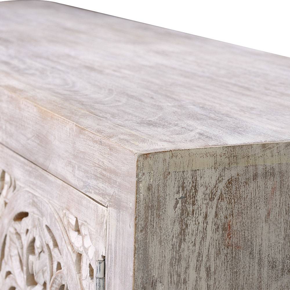 Vintage Lowboard in Mangoholz White Wash - Fudorus