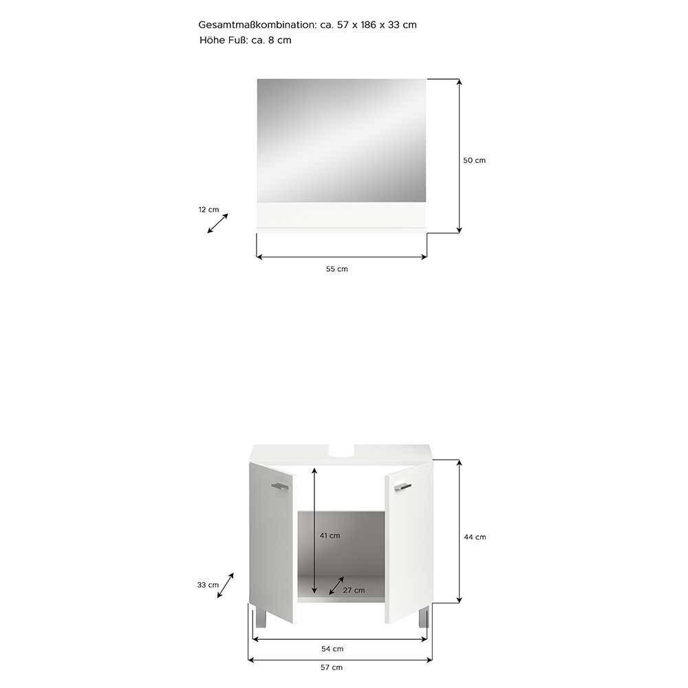 Beckenunterschrank und Spiegel Set - Harmone (zweiteilig)