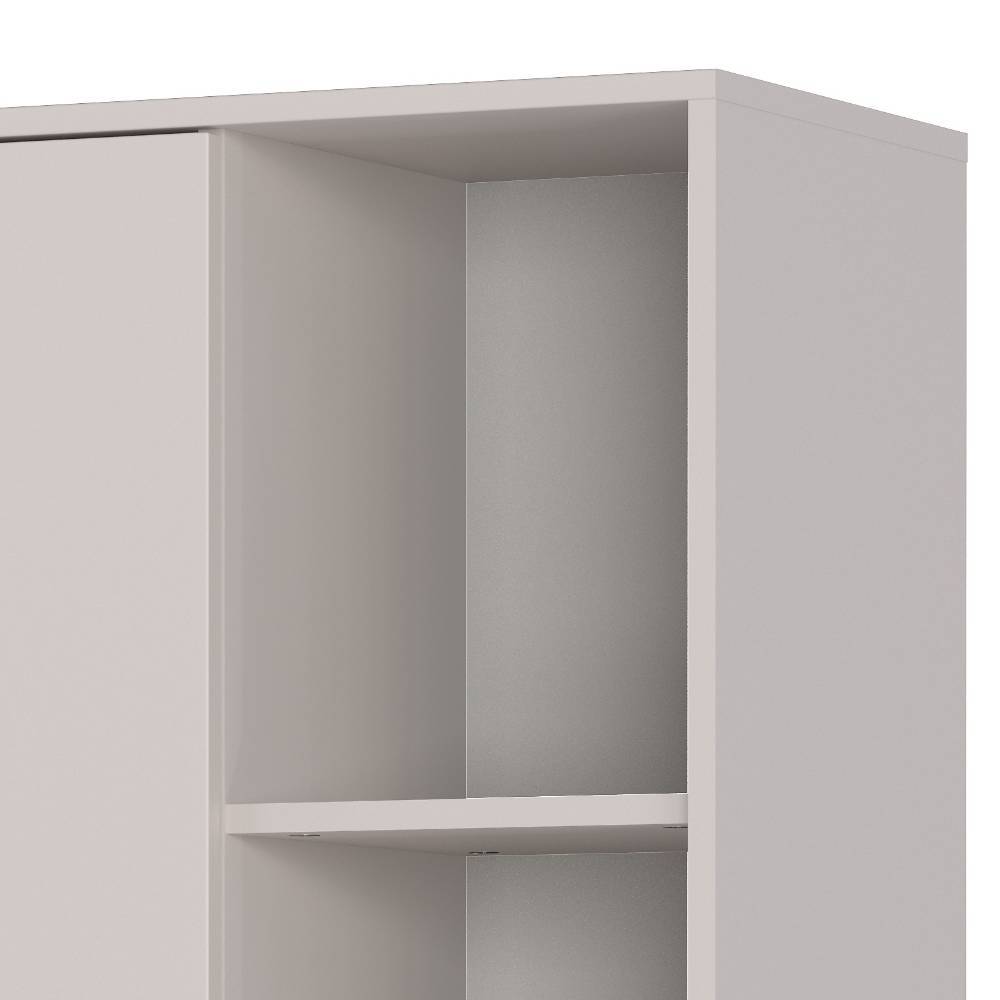 Office Schrank in Hellgrau mit Schwarz - Gidius